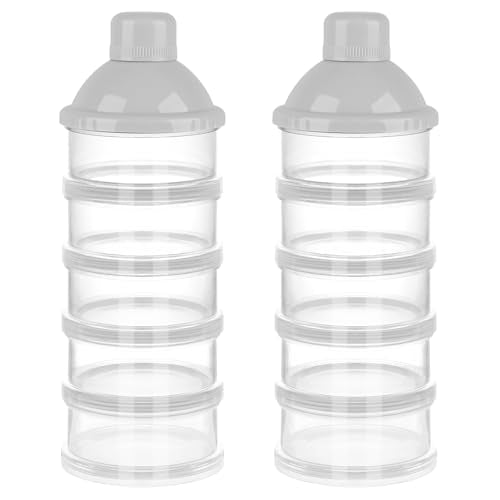Accmor Formula Dispenser On The Go, 5 Compartments Stackable Formula Container for Travel, Baby Milk Powder Kids Snack Container, BPA Free