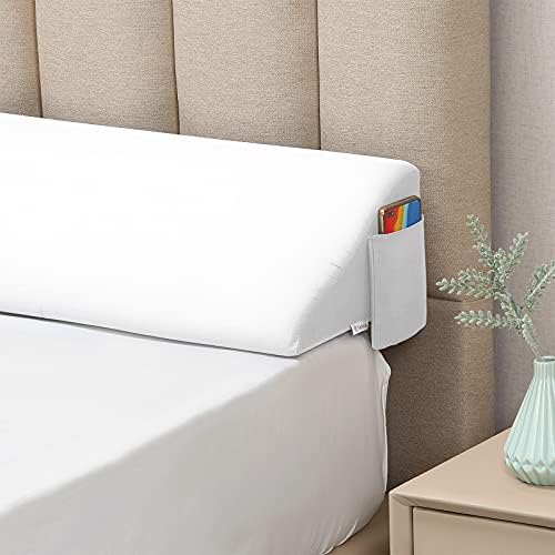 Vekkia Queen Size Bed Wedge Pillow for Headboard Gap/Long Bed Wedge Gap Filler/Mattress Wedge Gap Filler Fill 0-6" Gap Between Headboard and Mattress