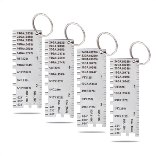 4pcs Wire/Metal Sheet Thickness Gauge 229895 Welding Gage Plated Size Inspection Tool