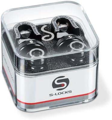 Schaller 14010401 Security Straplocks, Black Chrome