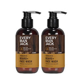 Every Man Jack Beard and Face Wash, Sandalwood Fragance, 6.7 FL OZ / 200mL (Pack of 2)