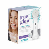 Conair True Glow Sonic Facial Brush Kit, Waterproof and Rechargeable with 2 Brush Heads and Cosmetic Storage Pouch