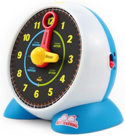 BEST LEARNING Learning Clock - Educational Talking Learn to Tell Time Teaching Toy with Quiz and Music Sleep Mode - Toddlers & Kids Ages 3, 4, 5, 6 Years Old Boy and Girl Birthday Present