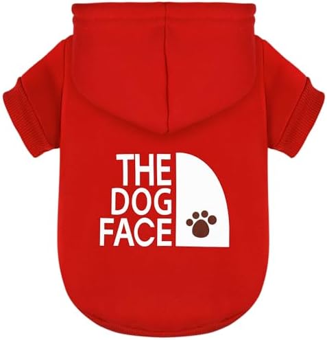 Paiaite Red Chihuahua Dog Hoodie: Keep Your Pup Warm and Stylish with a 'The Dog Face' Printed Sweatshirt, Pet Clothes, and Sweater Coat All in One - Perfect for Winter and Cool Summer Nights! Red XS
