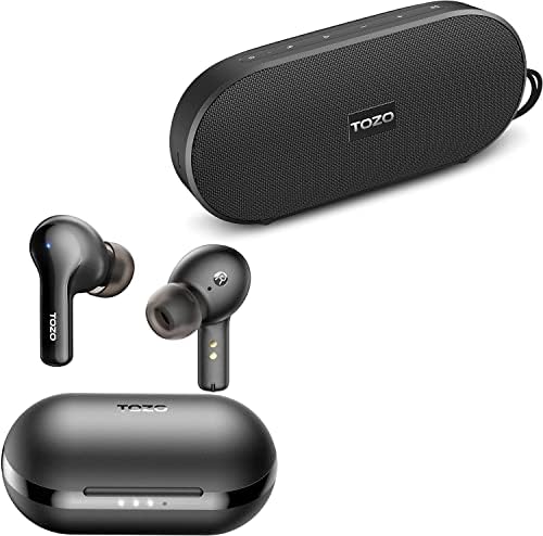 TOZO A2 Mini Wireless Earbuds Bluetooth 5.3 in Ear Light-Weight Headphones PA1 Bluetooth Speaker with 20w Stereo Sound, Long Playtime IPX7 Waterproof Portable Wireless Speaker