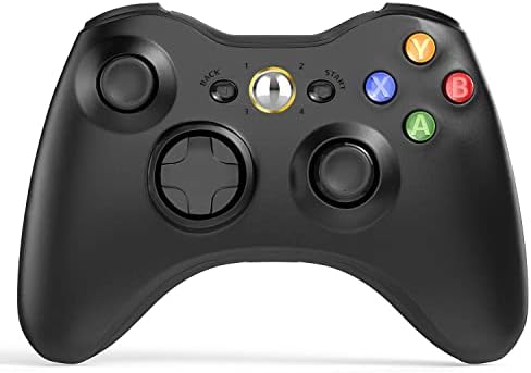 W&O Wireless Controller Compatible with Xbox 360 2.4GHZ Gamepad Joystick Wireless Controller Compatible with Xbox 360 and PC Windows 7,8,10,11 with Receiver (Black)