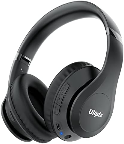 Uliptz Wireless Bluetooth Headphones, 65H Playtime, 6 EQ Sound Modes, HiFi Stereo Over Ear Headphones with Microphone, Foldable Lightweight Bluetooth 5.3 Headphones for Travel/Office/Cellphone/PC
