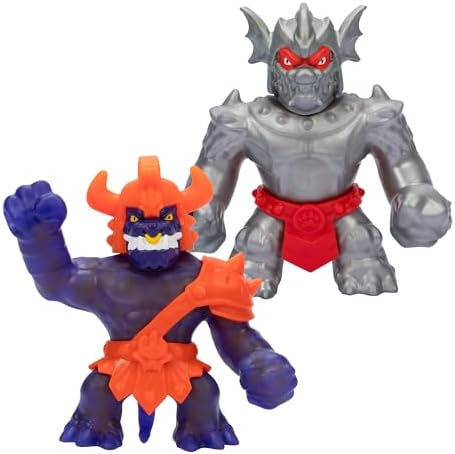 Heroes of Goo Jit Zu Stretch Strikers Versus Pack, Stretchy Battling, Stretches up to 3X its Size, Stretchy Knight Blazagon VS Squishy Corruptagon