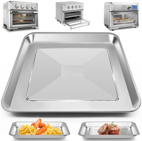 Air Fryer Tray Replacement for Cuisinart TOA-60 TOA-65 TOA-70 Toaster Air Fryer Convection Oven, 12.2 * 11''Mesh Air Fryer Steel Basket Wire Rack Accessories Parts, Dishwasher Safe