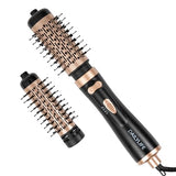 DAILYLIFE Rotating Hair Dryer Brush, Hot Air Brush with 2 Brushes (1.5" & 2"), Negative Ionic Technology Blow Volumizer, Black/Gold