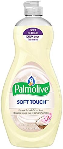 Palmolive Ultra Soft Touch Liquid Dish Soap | Soft Touch on Hands | Tough-on-Grease | Concentrated Formula | Coconut Butter & Orchid Scent - 20 Ounce Bottle (Pack of 2)