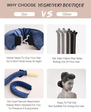 Heatless Hair Curlers Curling Set Overnight Non Heat Hair Curlers Blow Out Foam Jumbo Hair Rollers Set to Sleep for Blowout Long Hair, Silk Head Hair Wrap for Sleeping Heatless Curls Headband Navy