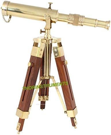 Vintage Brass Nautical Telescope on Tripod Stand Desktop Telescope Outdoor Adventures Rustic Vintage Home Decor Gifts