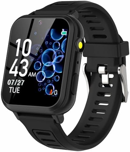 Kids Smart Watch Boys, Kids Smart Game Watch with 24 Games HD Touch Screen Video Camera Music Player Pedometer Flashlight Alarm Clock 12/24 hr Kids Watches for Boy Gifts for 5-12 Year Olds Boy Girl