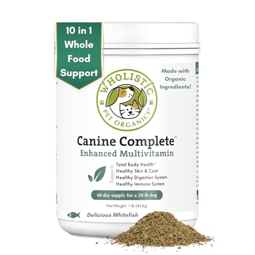 Wholistic Pet Organics Canine Complete: Multivitamin for Dogs - Organic Homemade Dog Food Supplement - Dog Multivitamin Powder with Probiotics Healthy Immune System Nutritional Supplement for All Ages