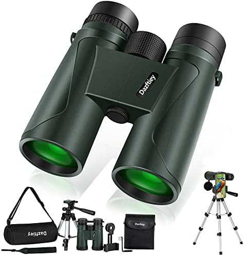12x42 Binoculars for Adults,Dazftiey Large Diameter High Powered Binoculars,Upgraded Sturdy Tripod,Low Light Vision Binoculars with Phone Adapter,Waterproof Lightweight Binoculars for Bird Watching
