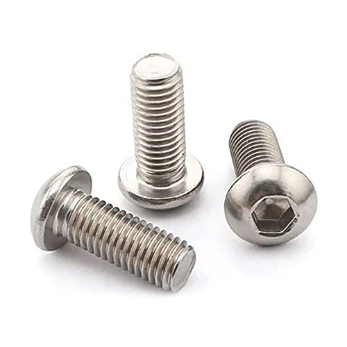 50 Pcs 1/4-20 x 1 Button Head Socket Cap Bolts Screws,304 Stainless Steel 18-8,Allen Socket Drive,Bright Finish,Fully Machine Thread (1/4-20 x 1/2 50pcs)
