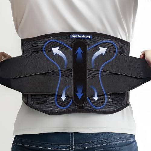 Strong Self-Heating Fit Lower Back Brace – Advanced Composite Fiber Support Belt with X-Shaped Design, Strong Lumbar Support, Pain Relief for Men & Women, XX-Large