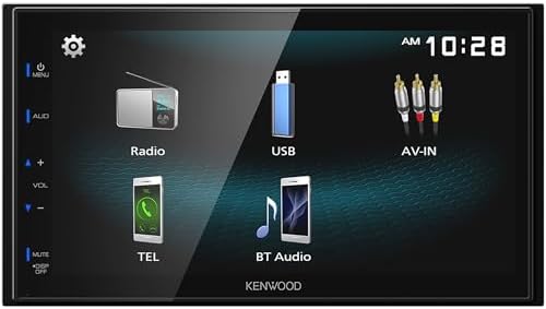 KENWOOD DMX115BT Double Din Car Stereo (45W x 4-Ch), 6.8" Touchscreen Display, Head Unit with Dual Bluetooth Connectivity, USB, A/V, & AM/FM Car Radio, Sleek Car Multimedia Player with USB Mirroring