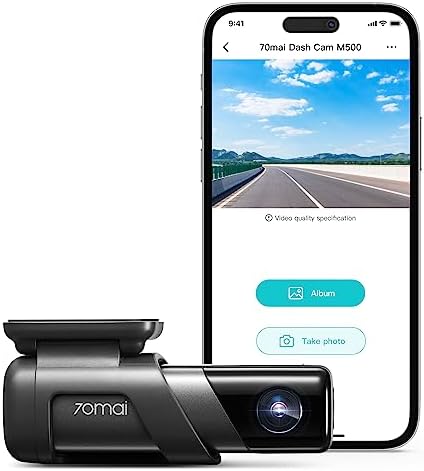 70mai True 2.7K 1944P Dash Cam M500, eMMC Built-in 128GB Storage, Powerful Night Vision with HDR, 170° FOV, 24H Parking Surveillance, Time-Lapse Recording, Built in GPS, ADAS, iOS/Android App Control