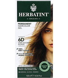 Herbatint Permanent Haircolor Gel, 6D Dark Golden Blonde, Alcohol Free, Vegan, 100% Grey Coverage - 4.56 oz