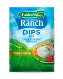 HIDDEN VALLEY Ranch Dip and Salad Dressing Mix 1oz Packs (Pack of 12) (Fiesta)