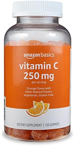 Amazon Basics Vitamin C 250 mg Gummies, Orange, 150 Count (2 per Serving), Immune Health (Previously Solimo)
