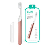 Quip Sonic Toothbrush for Adults - Timed Electric Toothbrush with Cover - Replaceable Brush Head, Soft Bristles, Metal Handle, 3 Month Battery Life - Travel Toothbrush - Copper