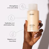 OUAI Medium Shampoo - Hydrating Shampoo with Coconut Oil, Babassu, Kumquat Extract and Keratin - Strengthens, Nourishes and Adds Shine - Paraben, Phthalate and Sulfate Free Hair Care Products - 10 oz