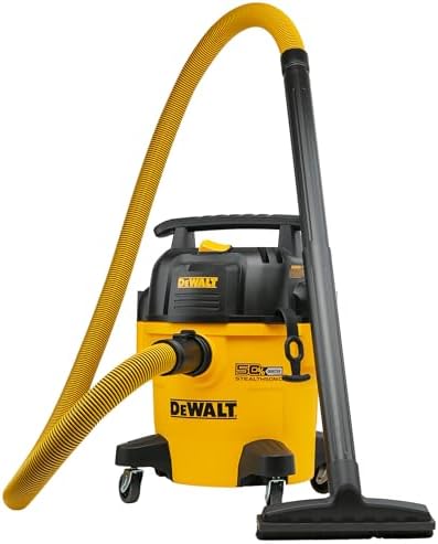 DEWALT Shop Vacuum 5-Gallon 4 HP STEALTHSONIC Wet/Dry Vacuum Cleaner DXV05P-QTB Ultra Quiet Poly Shop Vacuum with Powerful Suction for Garage, Jobsite, and Workshop