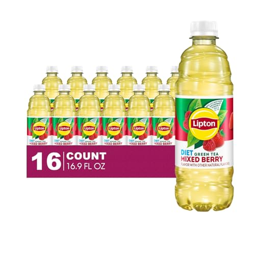 Lipton Diet 16-Pack Diet Mixed Berry Iced Green Tea Plastic Bottle 16.9 fl oz