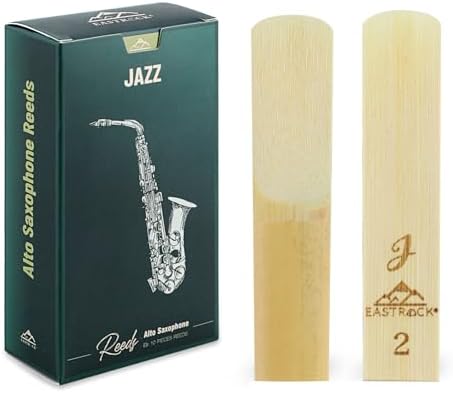 EASTROCK Jazz Alto Saxophone Reeds 2.0/2.5/3.0 Professional Alto Sax Reeds for Saxophone Beginner and Advanced Saxophonist Strength 2.0-10 Pack