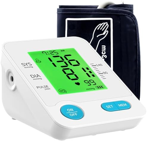 Blood Pressure Machine - Automatic Blood Pressure Monitor for Home Use - Large 4 Color LCD Screen and Adjustable Large Cuff for Reliable Readings - Irregular Heartbeat and Hypertension Detection