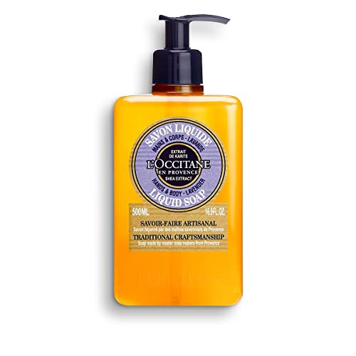 L'OCCITANE Shea Hands &-Body Liquid Soap: Refreshing Citrusy Aroma, Relaxing Lavender, Delicate Rose, Cleanse, Infused With Softening and Moisturizing Shea Extract, Artisanal Soap, 16.9 Fl. Oz