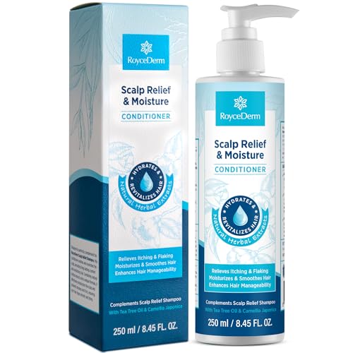 Roycederm Scalp Relief & Moisture Conditioner: Hydrating & Nourishing Formula with Jojoba Oil, Aloe Vera & Camellia Oil, Soothes Dry, Itchy Scalp