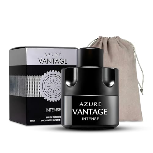 Men's Cologne Azure Vantage Eau De Toilette Body Spray Fragrance For Men- Daywear, Casual Daily Perfume Set with Suede Pouch- 3.4 Fl Oz Bottle- Ideal EDT Beauty Gift for Birthday, Anniversary
