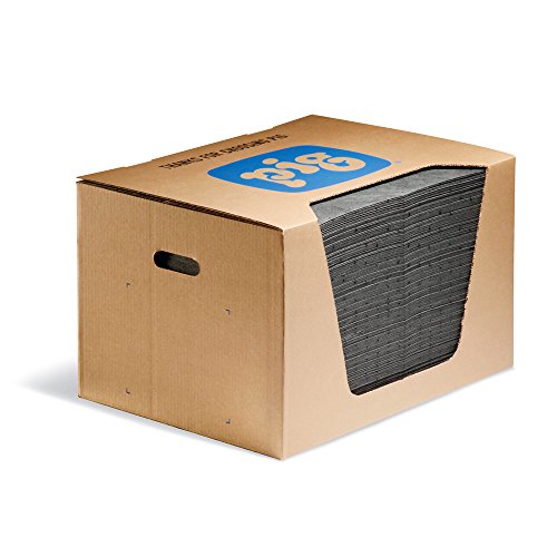 PIG Mat | Oil Absorbent Mat | Original PIG Mat | 15" x 20" Lightweight Mat Pads | Absorbs 22 Gallons per Box | 200 Oil Absorbing Pads | MAT135