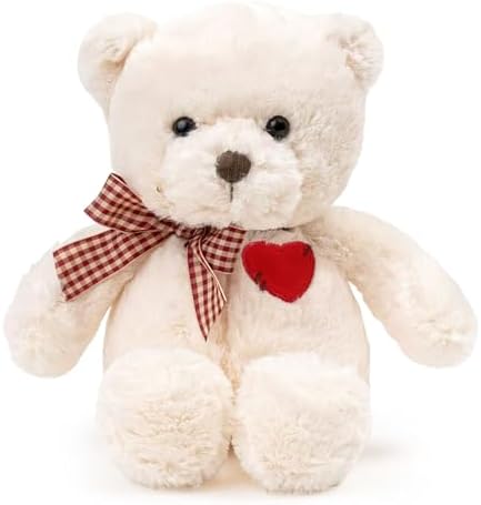 Small Teddy Bear with Heart Cute Brown Teddy Bear Stuffed Animal Soft Stuffed Bear Plush Bear Plushie Toys Gifts for Girlfriend Boyfriend Kid
