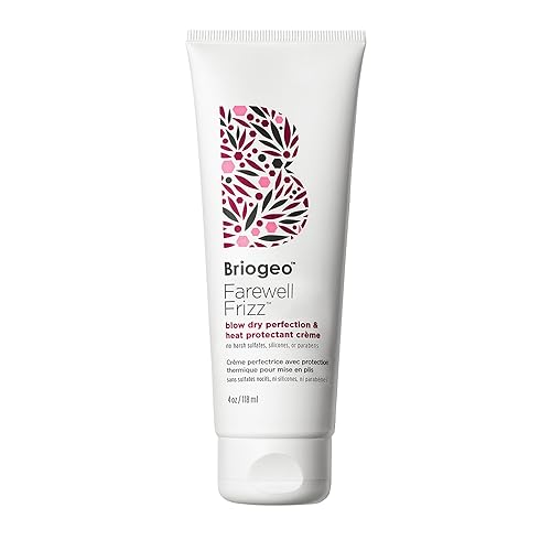 Briogeo Farewell Frizz Blow Dry Perfection & Heat Protectant Crème, Anti Frizz Hair Cream with Argan Oil for Styling, Silicone-free, Heat Protectant, Smooths Hair, Vegan, Cruelty-Free