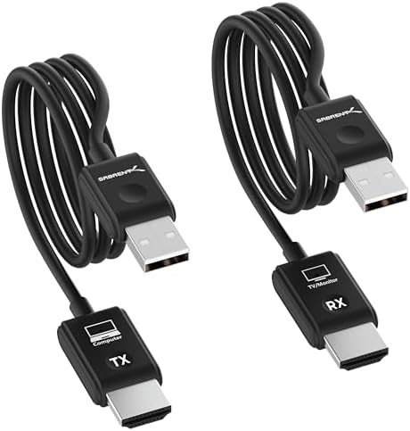 SABRENT Wireless HDMI Transmitter and Receiver 100FT/30M Seamless FHD Quality (1080p@60Hz) Plug and Play, Stream Video from PCs, Laptops to TVs, Projectors and More (DA-H1R1)