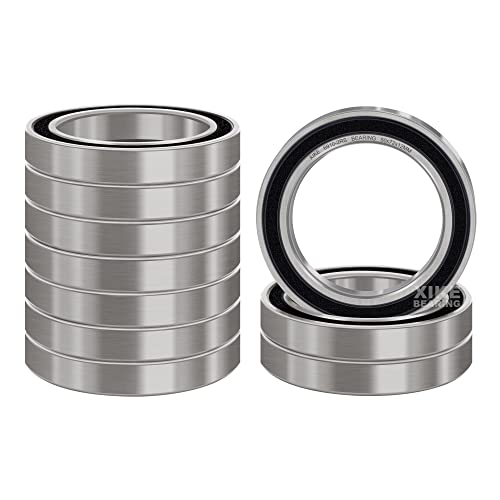 XIKE 10 Pcs 6910-2RS Bearings 50x72x12mm, Double Rubber Seals and Pre-Lubricated, Deep Groove Ball Bearing.