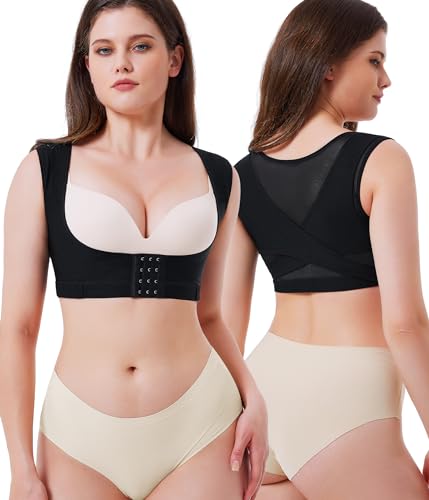 URSEXYLY Upper Back Brace for Women Breathable Posture Corrector Posture Support Back Straightener Pain Relief(Black,2XL)
