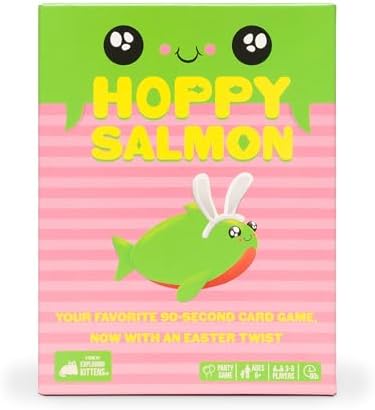 Hoppy Salmon by Exploding Kittens - 3-6 Players - Ages 6+ - 90 Second Rounds - Easy to Learn Quick Matching Card Game - Party Game, Ideal for Family Night, Kid and Adult