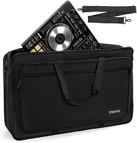 Padded DJ Controller Case for Hercules DJ Inpulse 500, DDJ REV1, NI Traktor Kontrol S4 MK3, DDJ SR DDJ SR2, Numark PLATINUM FX, DDJ RR, Akai MPK225, 23.5 x 14 x 3 Inch, Black