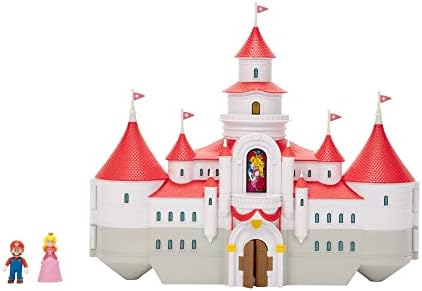 THE SUPER MARIO BROS. MOVIE – Mushroom Kingdom Castle Playset with Mini 1.25” Mario and Princess Peach Figures