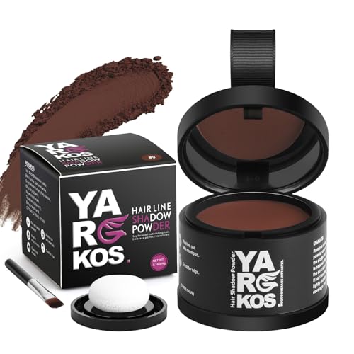 Hairline Shadow Powder, Auburn, Root Touch Up Powder for Instantly Gray Hair Cover Up, Women Color Root Coverage for Thinning Grey, Mens Roots Concealer for Hair Loss Beard Line, #9