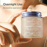 MARY&MAY Vegan Calendula Peptide Ageless Sleeping Mask 110g, Deep Hydration, Calendula petals, 25 Types Peptide, Hyaluronic, Gel type, Korean Facial Mask