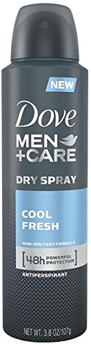 Dove Men + Care Dry Spray Antiperspirant, Cool Fresh 3.80 oz (Pack of 4)