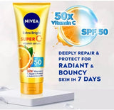 Nivea Extra Bright Super C+ Vitamin Body Serum Sunscreen, SPF50+ PA+++ Size 320 ml, 10.82 Oz (Pack Of 1)