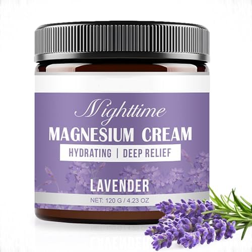 Magnesium Cream for Sleep and Muscle Relief - Nighttime Magnesium Body Butter Soothing Lavender Magnesium for Topical Night Calming & Deep Relaxation Lotion